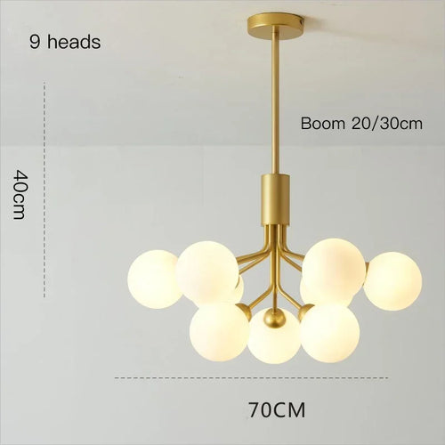 Modern glass bubble and flower decorative chandelier