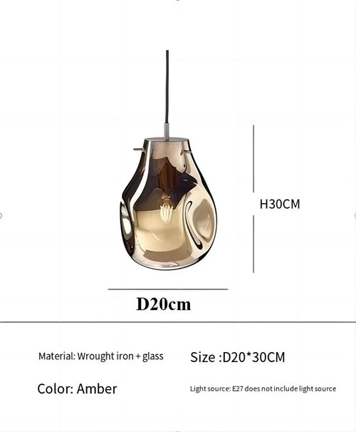 Modern creative nordic LED glass pendant light macaron style - vue 10 sur 10