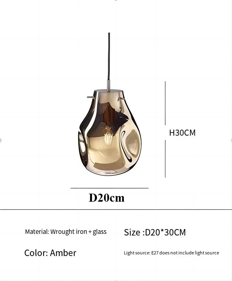 Modern creative nordic LED glass pendant light macaron style - vue 9 sur 10