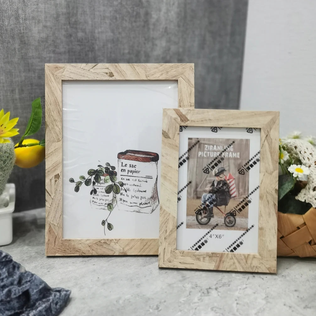 Retro wooden photo frame for desktop decor - vue 3 sur 10