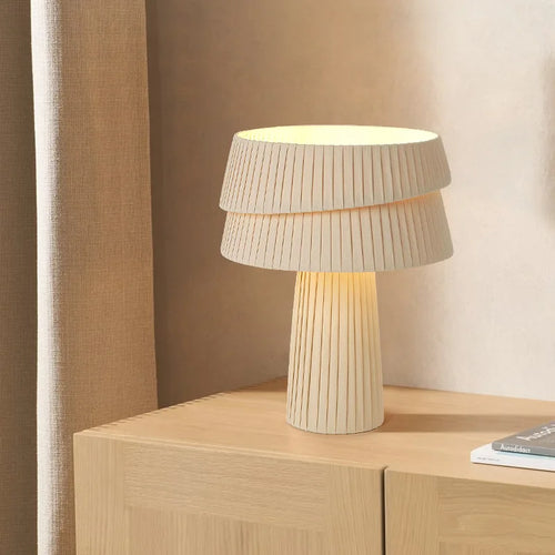 Minimalist handmade fabric chandelier wabi sabi style - vue 6 sur 14