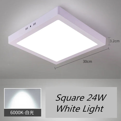 Square LED ceiling light surface mounted cool white - vue 13 sur 14