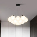 Modern glass chandelier with LED for indoor decoration