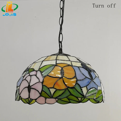 Rustic butterfly and flower chandelier tiffany style for restaurant - vue 7 sur 6