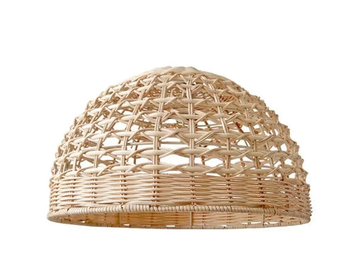 Rattan pendant chandelier with lampshade for hanging lighting - vue 17 sur 17