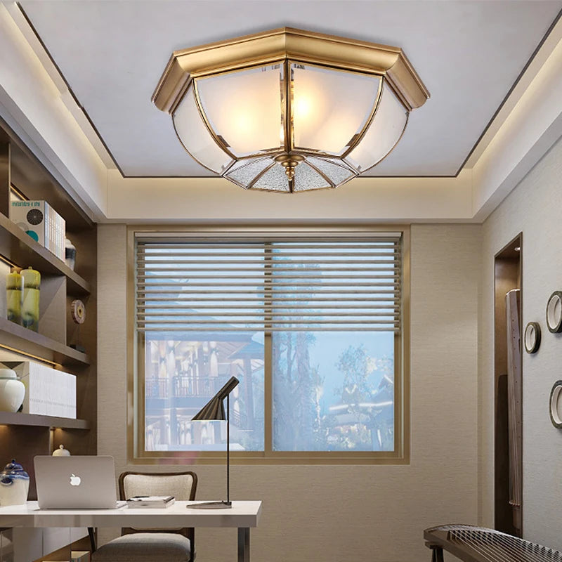 Modern copper ceiling light for elegant lighting - vue 3 sur 7