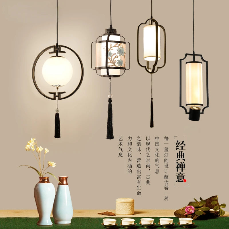 Retro Chinese chandelier in chinoiserie style for elegant lighting