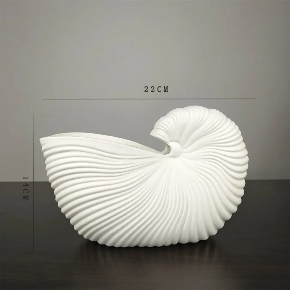 ceramic shell vase for handmade floral decoration