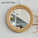 handmade rattan retro decorative mirrors for wall decor