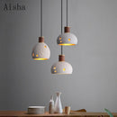 Honeycomb stone pendant light with retro copper design for indoor use