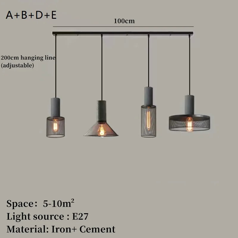 Concrete and iron pendant light - vue 29 sur 29