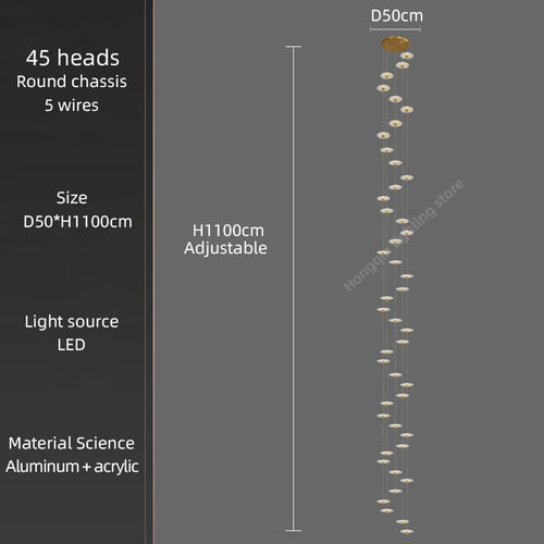 Modern LED chandelier for decorative indoor lighting - vue 27 sur 26