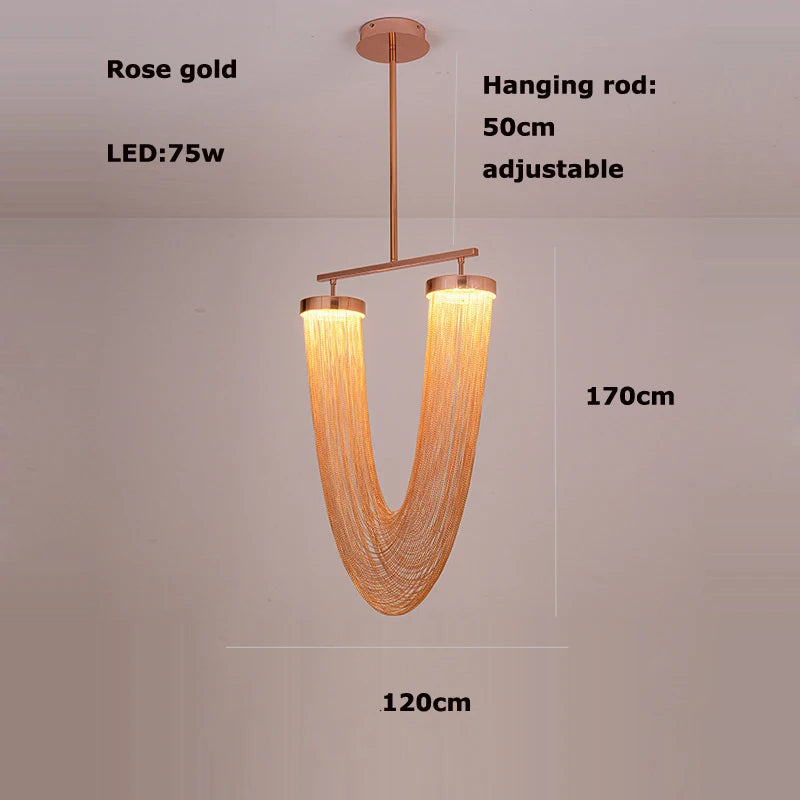 Artistic LED chrome aluminium dimmable chandelier