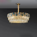 Art Deco crystal gold and stainless steel LED ceiling light