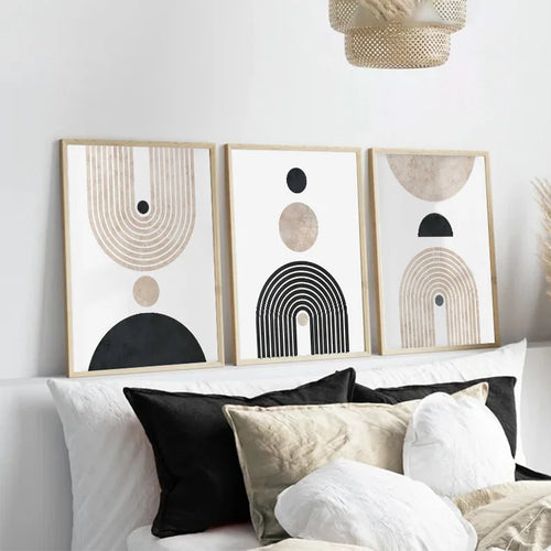 round geometric abstract frame for modern wall decor - vue 4 sur 9