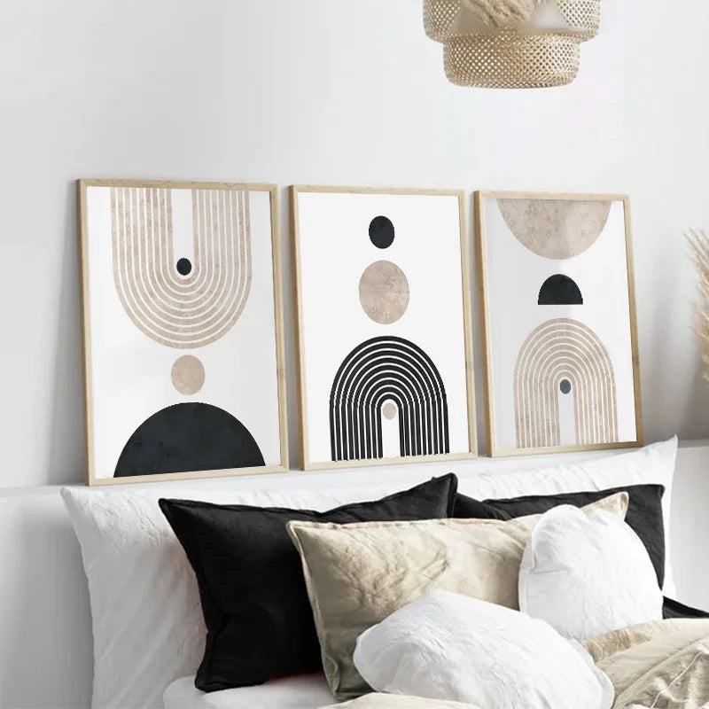 round geometric abstract frame for modern wall decor - vue 4 sur 9