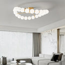 LED chandelier with copper ring and acrylic globe
