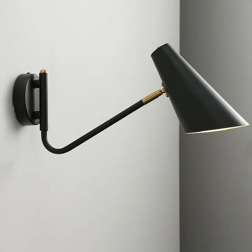 Retro adjustable wall light with black and gold LED e27 switch - vue 2 sur 10