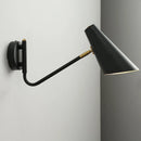 Adjustable retro industrial wall light black and gold