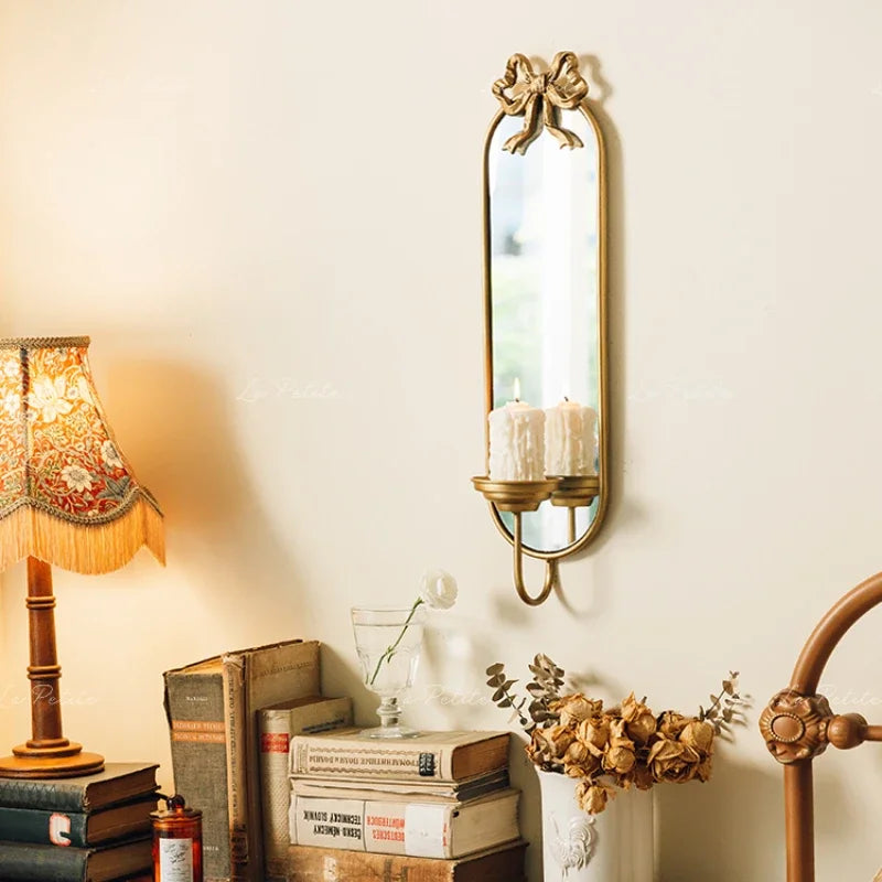 Antique iron wall mirror elegant hanging decor for interiors - vue 3 sur 7
