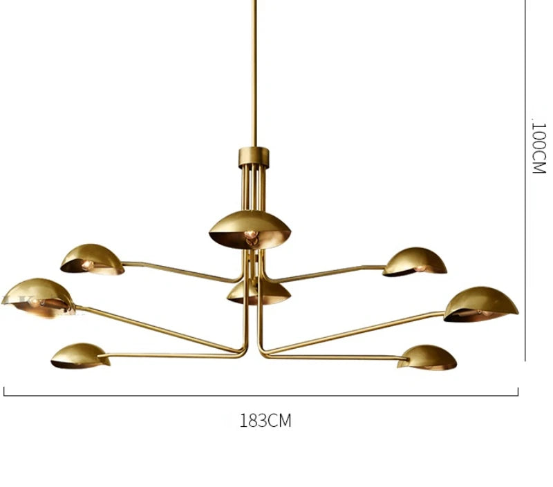 Modern neoclassical copper coloured chandelier - vue 11 sur 16