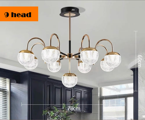 Modern wrought iron chandelier for interior decoration - vue 8 sur 9