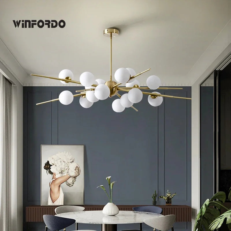 Modern LED glass ball pendant light