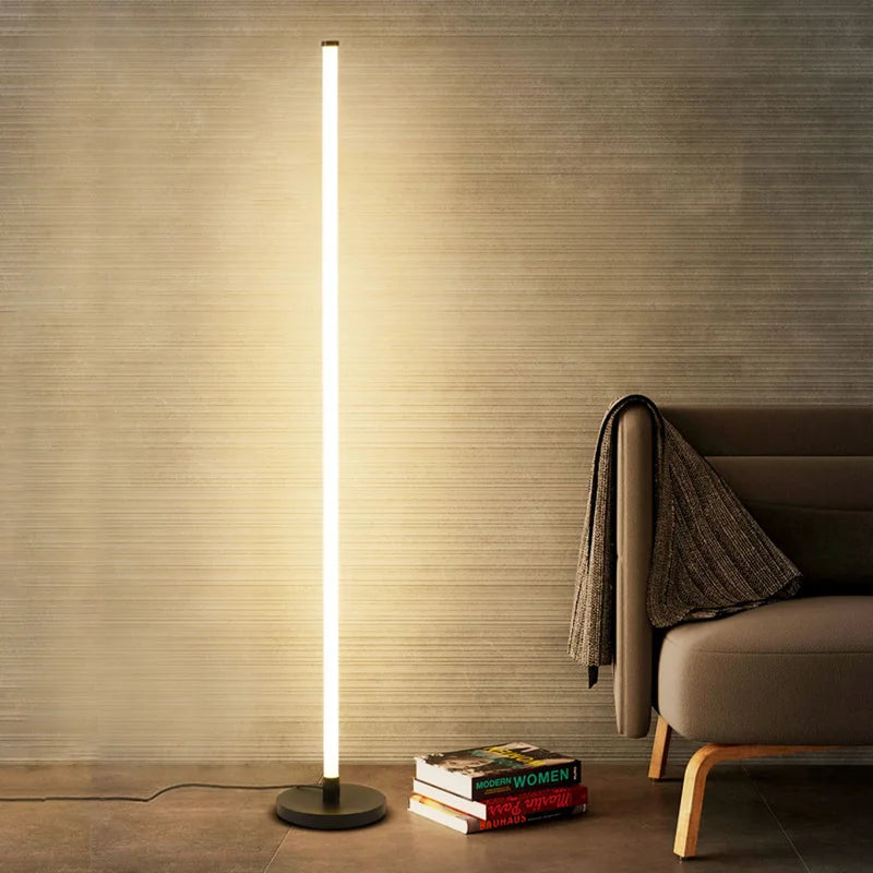 Modern LED floor lamp long strip light for bedroom and living room - vue 3 sur 9