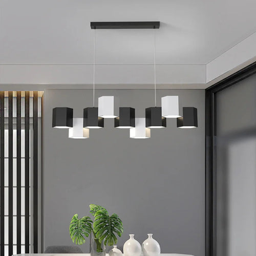 Modern nordic minimalist creative wrought iron chandelier - vue 6 sur 9