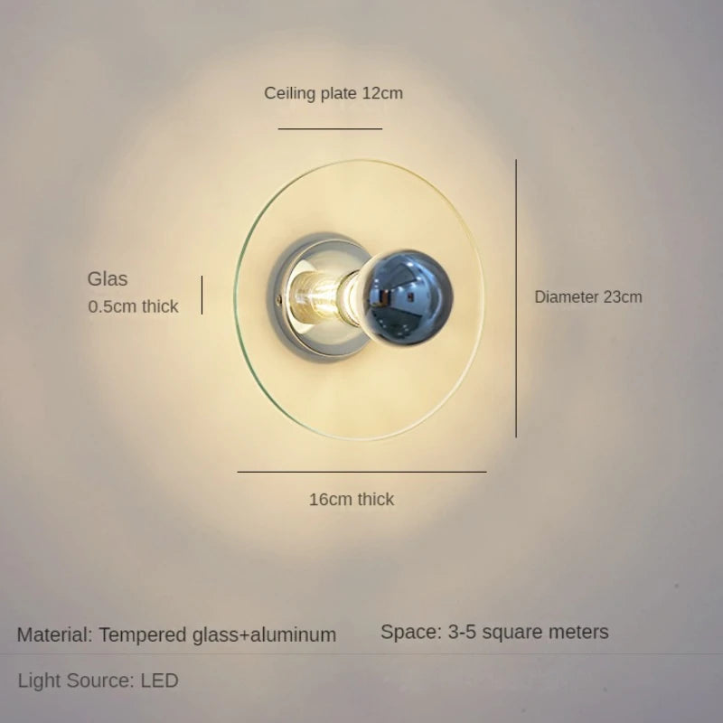 Modern creative glass wall light for interior decoration
