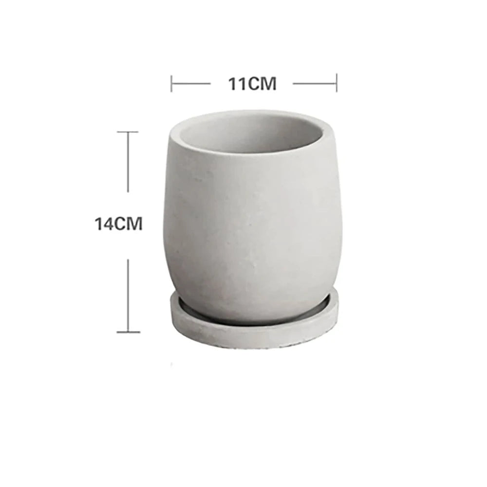 Creative Nordic simple Flowerpot Concrete Silicone Mold green plant Gardening Cement round flowerpot silicone mold - vue 9 sur 9