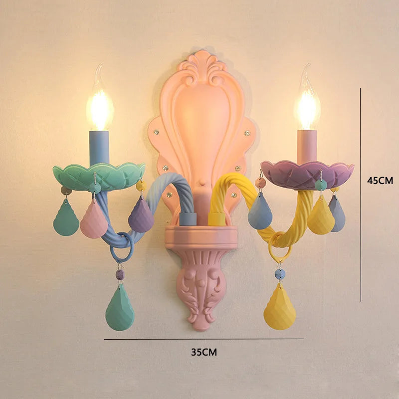 Kawaii crystal rainbow chandelier for children's bedroom decor - vue 18 sur 18