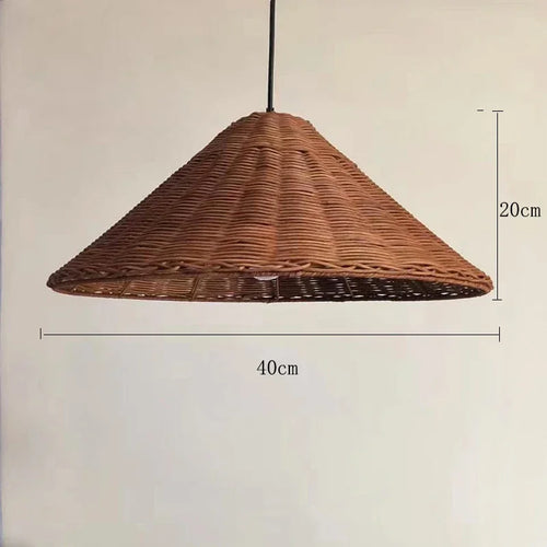 Handmade vintage rattan pendant light for indoor lighting - vue 11 sur 16