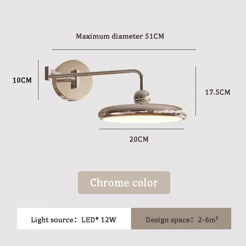 Modern nordic folding retractable LED wall light