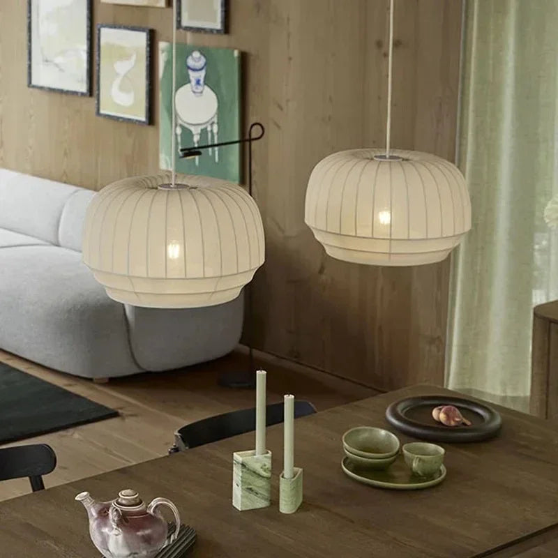 Minimalist fabric pendant light for creative indoor lighting