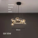 Modern glass chandelier with artistic bubbles