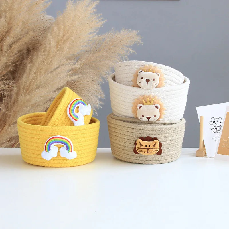 woven animal storage basket for toys and miscellaneous items - vue 3 sur 21