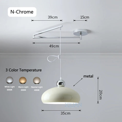 Modern swinging arm LED pendant light - vue 27 sur 30