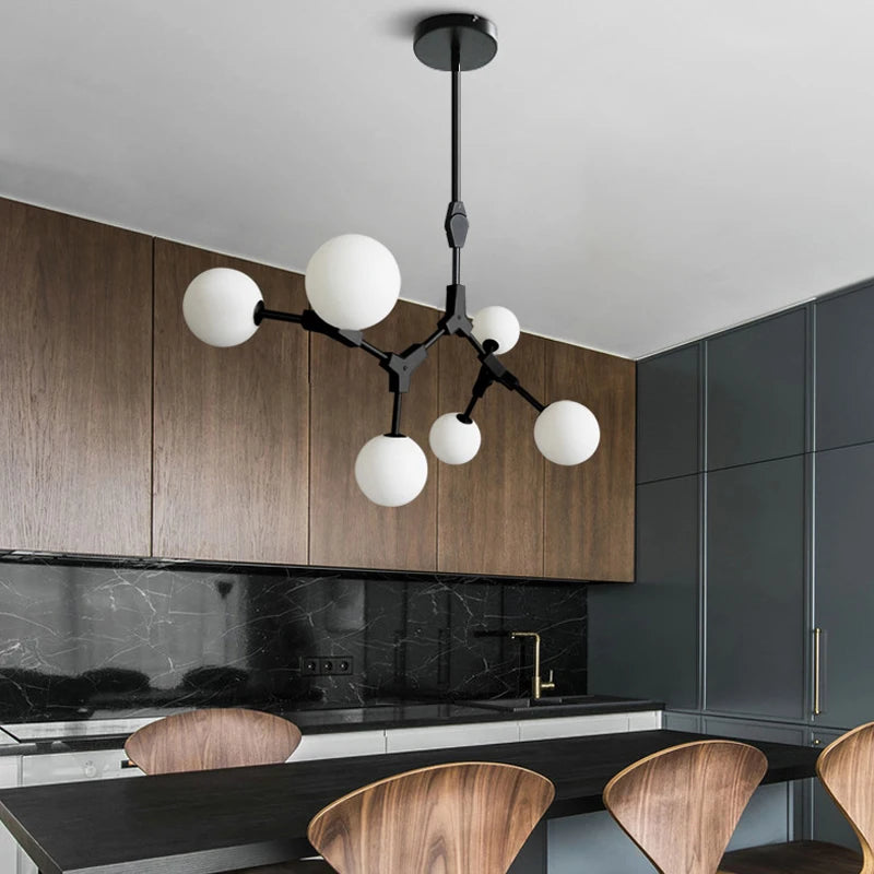 Minimalist glass chandelier for elegant lighting
