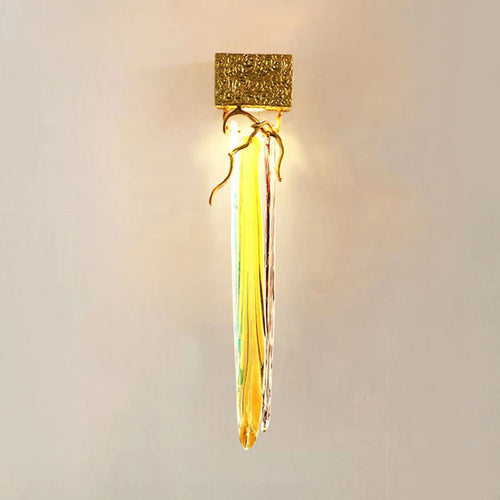 Modern and elegant crystal and copper wall light for interiors