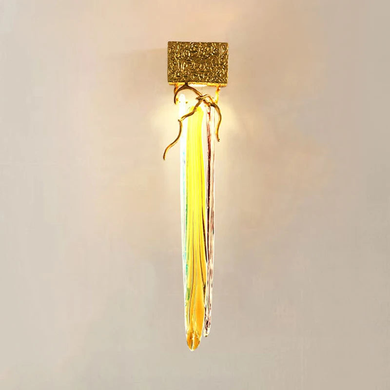 Modern and elegant crystal and copper wall light for interiors