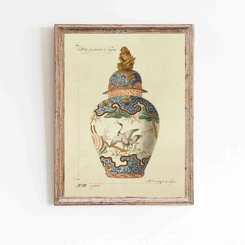 Vintage porcelain jar wall art for decoration and gifts