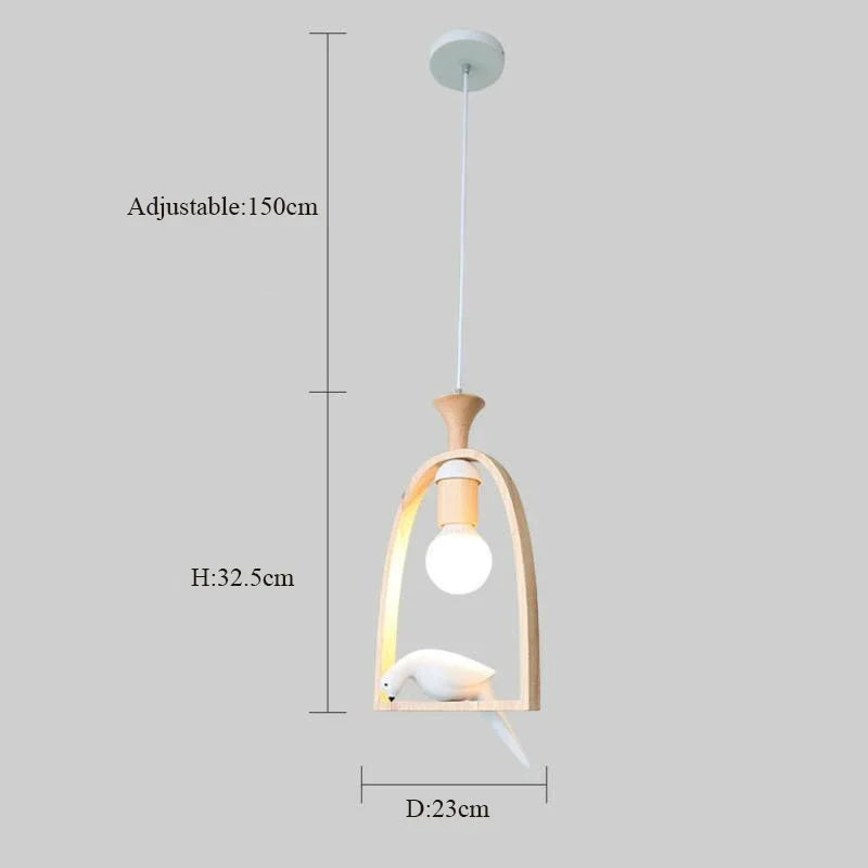 Creative romantic bird design decorative pendant light - vue 6 sur 6