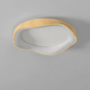 Simple wood grain circular LED lamp modern indoor lighting