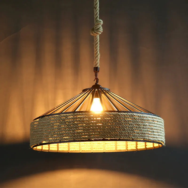 Iron rope industrial loft creative pendant light for restaurant, bar, café and dining room