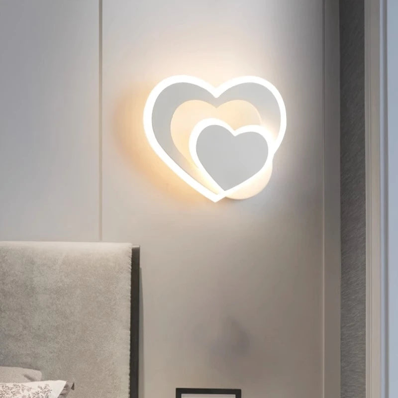 Heart-shaped LED wall light