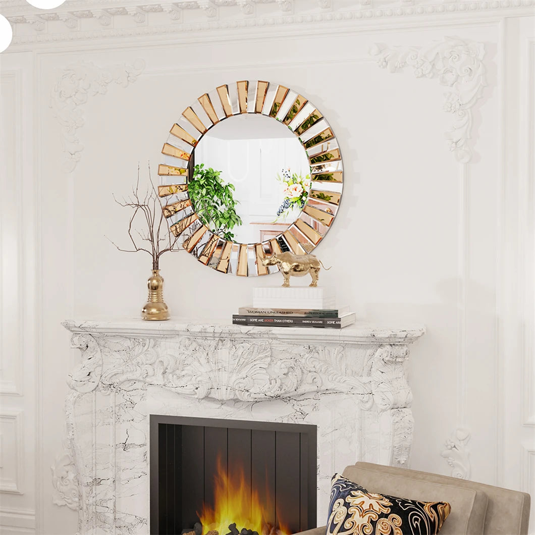 round decorative wall mirror for a contemporary style - vue 5 sur 7