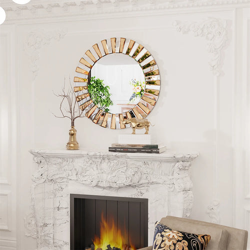 round decorative wall mirror for a contemporary style - vue 6 sur 7