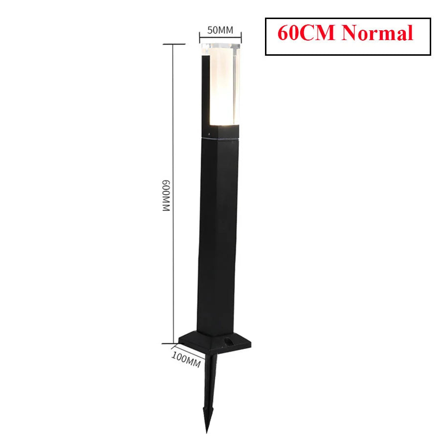 Outdoor waterproof motion sensor post light for garden