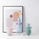 cartoon flower stained glass vase with ears decorative